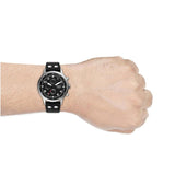 Fossil Retro Pilot Chronograph Black Dial Black Leather Strap Watch for Men - FS5806 Authentic Buy Shop Now