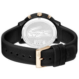 Lacoste 12.12 Chronograph Black Dial Black Silicon Strap Watch for Men - 2011247 Authentic Buy Shop Now