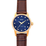 Mido Baroncelli Automatic Midnight Blue Dial Brown Leather Strap Watch For Women - M7600.3.65.8 Authentic Buy Shop Now