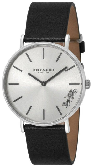 Coach Perry White Dial Black Leather Strap Watch for Women - 14503115 Authentic Buy Shop Now