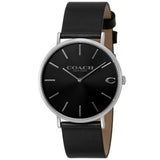 Coach Charles Black Dial Black Leather Strap Watch for Men - 14602149 Authentic Buy Shop Now