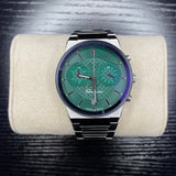 Salvatore Ferragamo Sapphire Chrono Green Dial Silver Steel Strap Watch for Men - SFME00421 Authentic Buy Shop Now