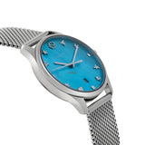 Gucci G-Timeless Turquiose Mother of Pearl Dial Silver Mesh Bracelet Watch For Women - YA1264039 Authentic Buy Shop Now