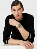 Emporio Armani Analog Chronograph Black Dial Two Tone Steel Strap Watch For Men - AR11521 Authentic Buy Shop Now
