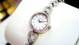 Bulova Analog Crystals Mother of Pearl Dial Silver Steel Strap Watch for Women - 98X109 Authentic Buy Shop Now