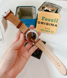 Fossil Neutra Chronograph Green Dial Brown Leather Strap Watch for Men - FS5735 Authentic Buy Shop Now