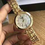 Tissot Flamingo Mother of Pearl White Dial Gold Steel Strap Watch For Women - T094.210.33.111.00 Authentic Buy Shop Now