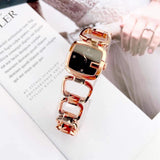 Gucci G Gucci Diamonds Black Dial Rose Gold Steel Strap Watch For Women - YA125409 Authentic Buy Shop Now