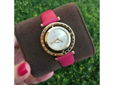 Michael Kors Averi Gold Dial Pink Leather Strap Watch for Women - MK2525 Authentic Buy Shop Now