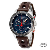 Tissot PRS 516 Chronograph Blue Dial Brown Leather Strap Watch For Men - T100.417.16.041.00 Authentic Buy Shop Now