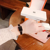 Daniel Wellington Quadro Sheffield Black Dial Black Leather Strap Watch For Women - DW00100435 Authentic Buy Shop Now