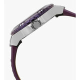 Guess Limelight Quartz Silver Dial Purple Leather Strap Watch For Women - W0775L6 Authentic Buy Shop Now