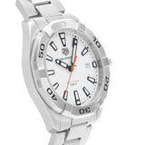 Tag Heuer Aquaracer Quartz White Dial Silver Steel Strap Watch for Men - WBD1111.BA0928 Authentic Buy Shop Now