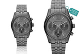 Michael Kors Lexington Chronograph Black Dial Black Steel Strap Watch For Women - MK5709 Authentic Buy Shop Now