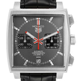 Tag Heuer Monaco Calibre 12 Final Edition Chronograph Grey Dial Black Leather Strap Watch for Men - CAW211J.FC6476 Authentic Buy Shop Now