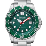 Citizen Promaster Mechanical Green Dial Silver Steel Strap Watch For Men - NJ0129-87X Authentic Buy Shop Now