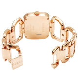 Gucci G Gucci Diamonds Black Dial Rose Gold Steel Strap Watch For Women - YA125409 Authentic Buy Shop Now