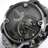 Diesel Little Daddy Dual Time Chronograph Grey Dial Stainless Steel Strap Watch For Men - DZ7263 Authentic Buy Shop Now