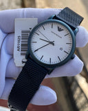 Emporio Armani Luigi Quartz White Dial Blue Mesh Bracelet Watch For Men - AR11025 Authentic Buy Shop Now