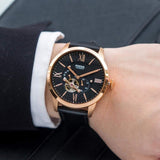 Fossil Townsman Automatic Black Dial Black Leather Strap Watch for Men - ME3170 Authentic Buy Shop Now