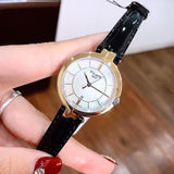 Tissot Flamingo Mother of Pearl White Dial Black Leather Strap Watch For Women - T094.210.26.111.00 Authentic Buy Shop Now