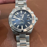 Tag Heuer Aquaracer Calibre 5 Automatic Blue Dial Silver Steel Strap Watch for Men - WAY2012.BA0927 Authentic Buy Shop Now