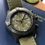 Breitling Avenger Chronograph 45mm Green Dial Green Nylon Strap Watch for Men - V13317101L1X1 Authentic Buy Shop Now
