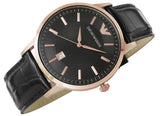 Emporio Armani Renato Quartz Black Dial Black Leather Strap Watch For Men - AR2425 Authentic Buy Shop Now