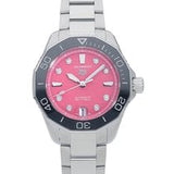 Tag Heuer Aquaracer Professional 300 Automatic Diamonds Pink Dial Silver Steel Strap Watch for Women - WBP231J.BA0618 Authentic Buy Shop Now