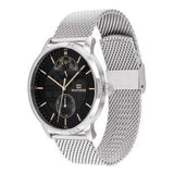 Tommy Hilfiger Hunter Quartz Black Dial Silver Steel Strap Watch for Men - 1791610 Authentic Buy Shop Now