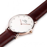 Daniel Wellington Classy St Mawes White Dial Brown Leather Strap Watch For Women - DW00100075 Authentic Buy Shop Now