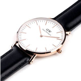 Daniel Wellington Classic Sheffield White Dial Black Leather Strap Watch for Women - DW00100036 Authentic Buy Shop Now