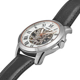Fossil Grant Automatic Skeleton White Dial Black Leather Strap Watch for Men - ME3101 Authentic Buy Shop Now