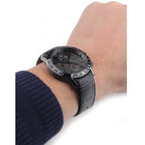 Hugo Boss Rafale Chronograph Grey Dial Black Leather Strap Watch For Men - HB1513445 Authentic Buy Shop Now
