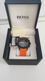 Hugo Boss Volane Black Dial Orange Silicone Strap Watch for Men - 1513957 Authentic Buy Shop Now