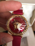 Versace Palazzo Empire Greca Red Dial Red Leather Strap Watch for Women - VEDV00319 Authentic Buy Shop Now