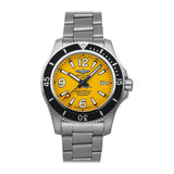 Breitling Superocean II Automatic 44mm Yellow Dial Silver Steel Strap Watch for Men - A17367021I1A1 Authentic Buy Shop Now