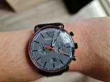 Emporio Armani Aviator Grey Dial Grey Leather Strap Watch For Men - AR11168 Authentic Buy Shop Now