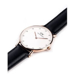 Daniel Wellington Classic Sheffield White Dial Black Leather Strap Watch For Women - DW00100076 Authentic Buy Shop Now