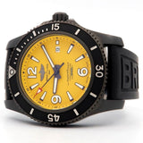 Breitling Superocean Automatic 46mm Yellow Dial Black Rubber Strap Watch for Men - M17368D71I1S1 Authentic Buy Shop Now
