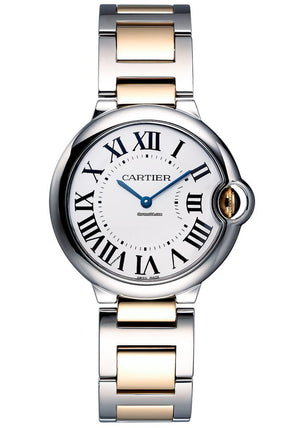Cartier Ballon Bleu Silver Dial Two Tone Steel Strap Watch for Unisex Watch - W69008Z3 Authentic Buy Shop Now