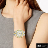 Tissot PR 100 Sport Chic Chronograph Silver Dial Two Tone Steel Strap Watch For Women - T101.917.22.031.00 Authentic Buy Shop Now