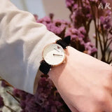Emporio Armani Gianni T-Bar White Dial Black Leather Strap Watch for Women - AR11270 Authentic Buy Shop Now