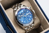 Breitling Super Avi B04 Chronograph GMT 46 Tribute to Vought F4U Corsair Blue Dial Silver Steel Strap Watch for Men - AB04451A1C1A1 Authentic Buy Shop Now