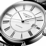 Longines Presence 38.5mm Automatic White Dial Black Leather Strap Watch for Men - L4.921.4.11.2 Authentic Buy Shop Now