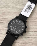 Emporio Armani Luigi Chronograph Black Dial Black Leather Strap Watch For Men - AR11133 Authentic Buy Shop Now