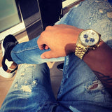 Michael Kors Lexington Crystals Gold Dial Gold Steel Strap Watch for Men - MK8494 Authentic Buy Shop Now