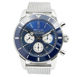Breitling Superocean Heritage B01 Chronograph 44 Blue Dial Silver Mesh Bracelet Watch for Men - AB0162161C1A1 Authentic Buy Shop Now