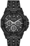 Bulova Octova Chronograph Black Crystal Dial Black Steel Strap Watch for Men - 98C134 Authentic Buy Shop Now
