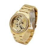 Guess G Twist Diamonds Gold Dial Gold Steel Strap Watch For Women - W1201L2 Authentic Buy Shop Now